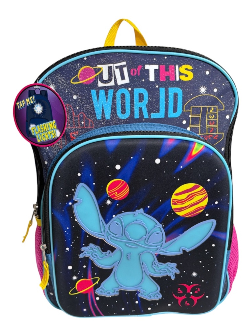 Disney Lilo & Stitch Backpack Out Of This World. Flashing Lights Front